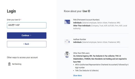 A screenshot of a login page