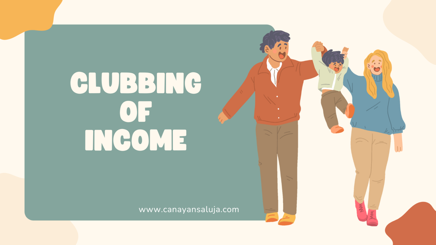 Teal and Orange Playful Illustration Family Member Presentation